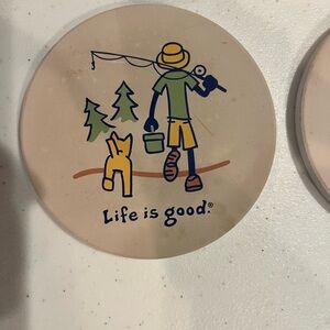 Set of four coasters Life is Good